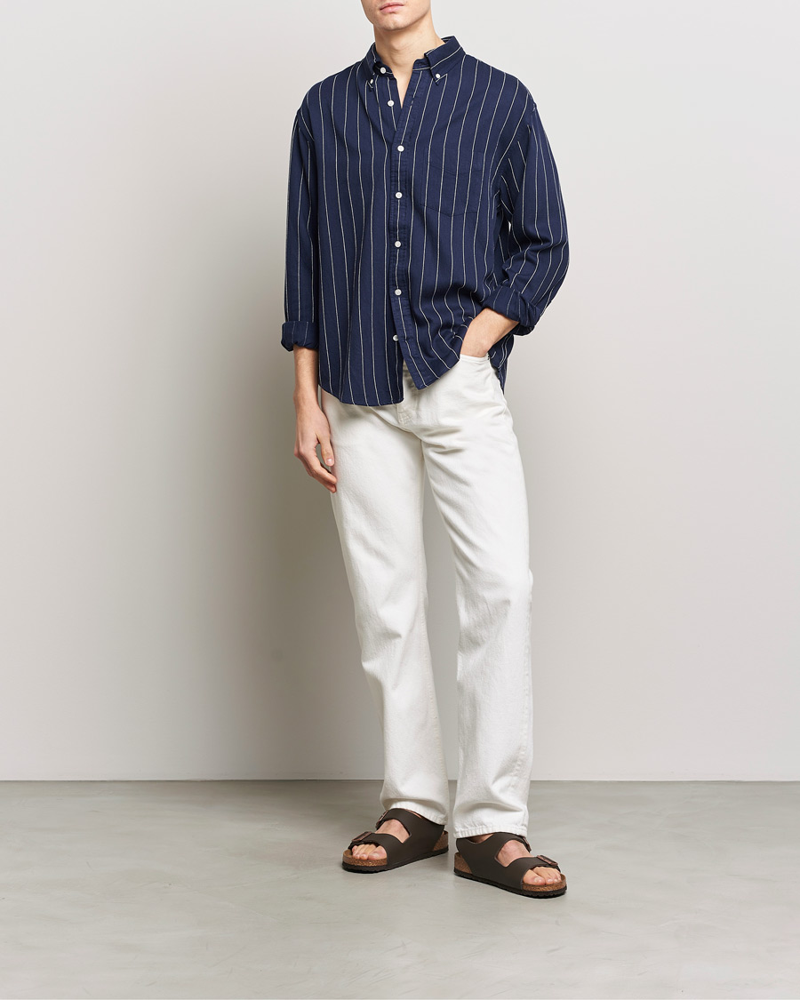 Herren | Hemden | GANT | Relaxed Fit Slub Striped Shirt Classic Blue