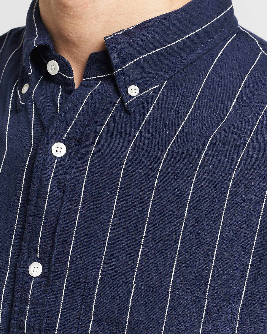 Herren | Hemden | GANT | Relaxed Fit Slub Striped Shirt Classic Blue
