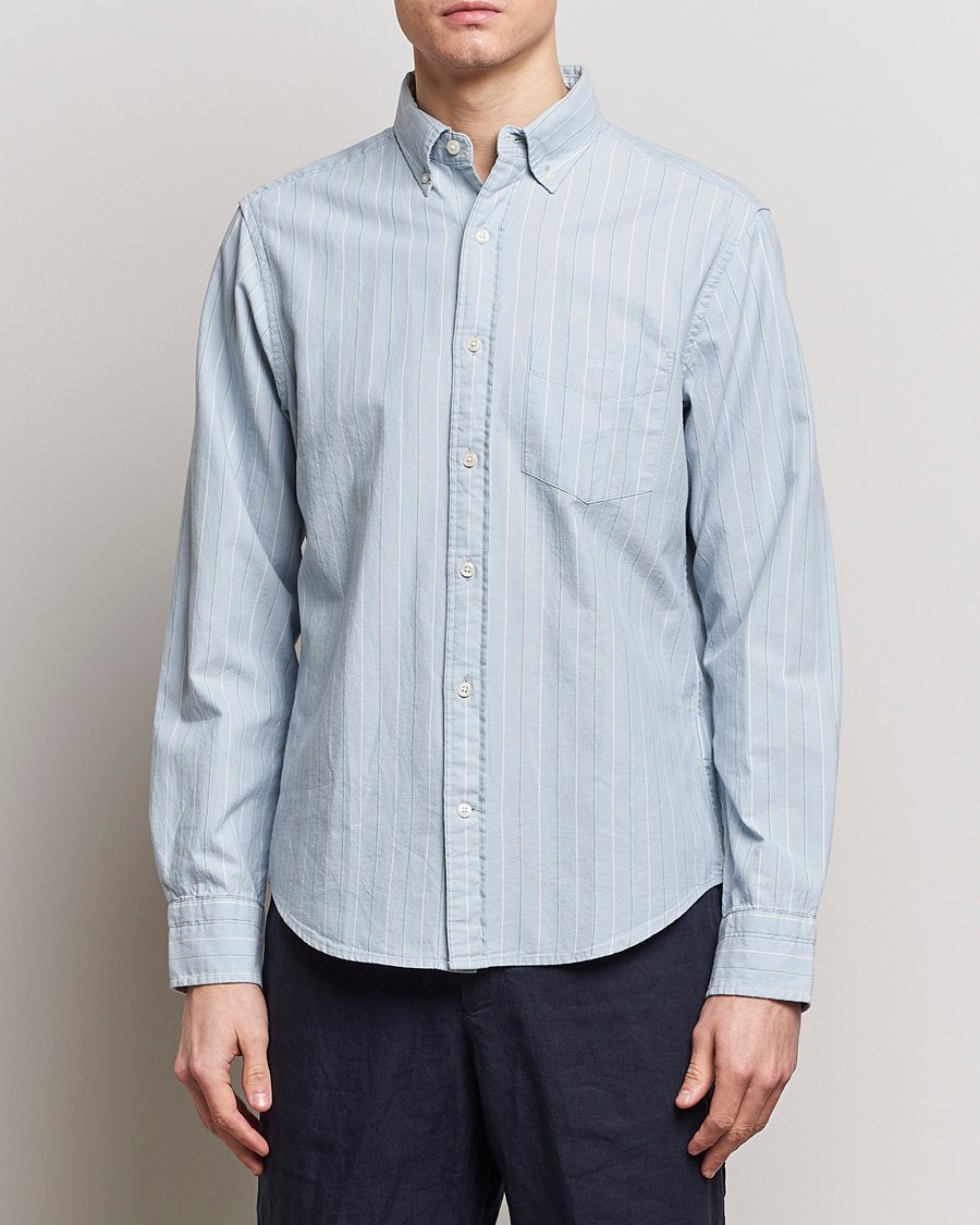 Herren | Treue-Rabatt für Stammkunden | GANT | Regular Fit Archive Striped Oxford Shirt Dove Blue
