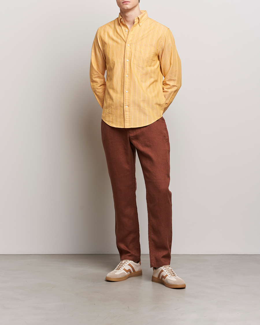 Herren | Hosen | GANT | Relaxed Linen Drawstring Pants Cognac Brown