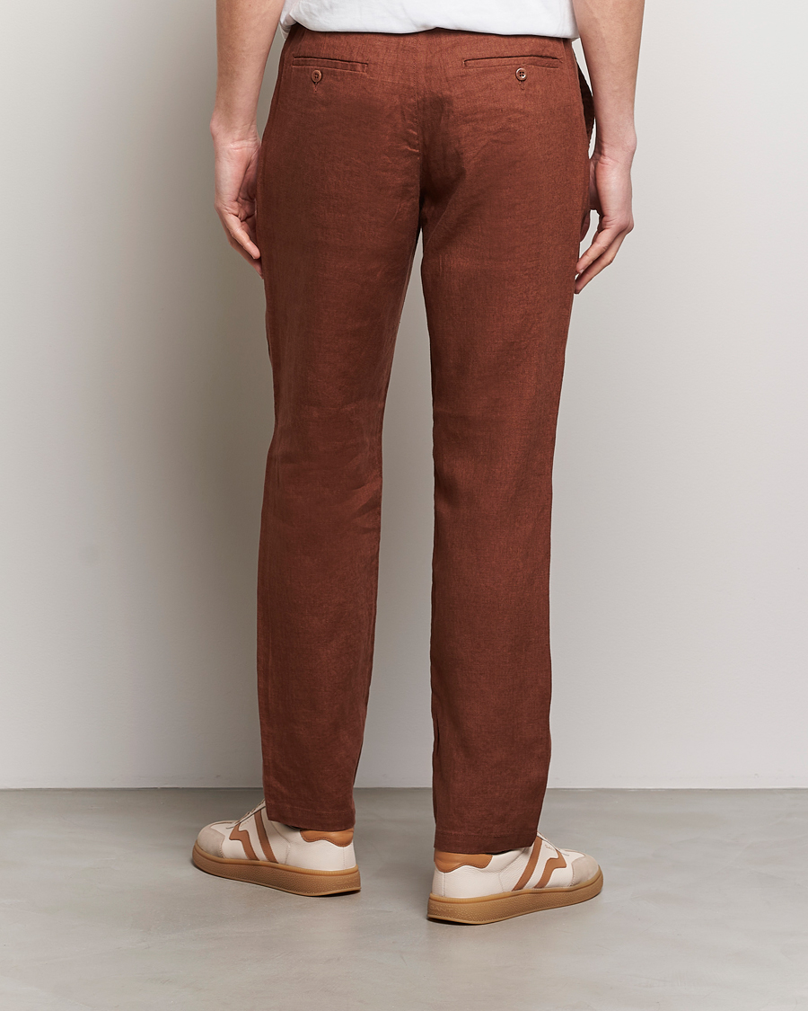 Herren | Hosen | GANT | Relaxed Linen Drawstring Pants Cognac Brown