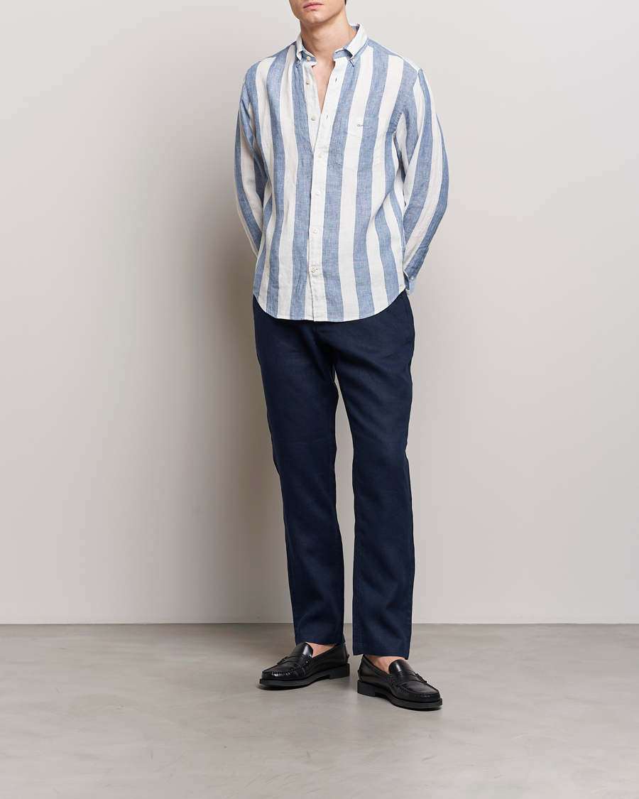Herren | Hosen | GANT | Relaxed Linen Drawstring Pants Marine