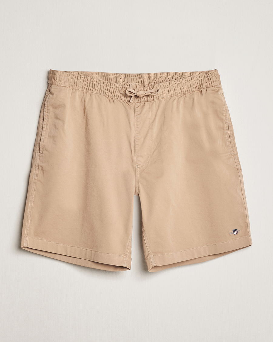 Herren | Shorts | GANT | Drawstring Logo Shorts Dark Khaki