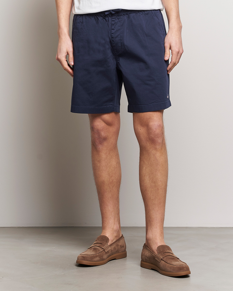 Herr | Drawstringshorts | GANT | Drawstring Logo Shorts Marine