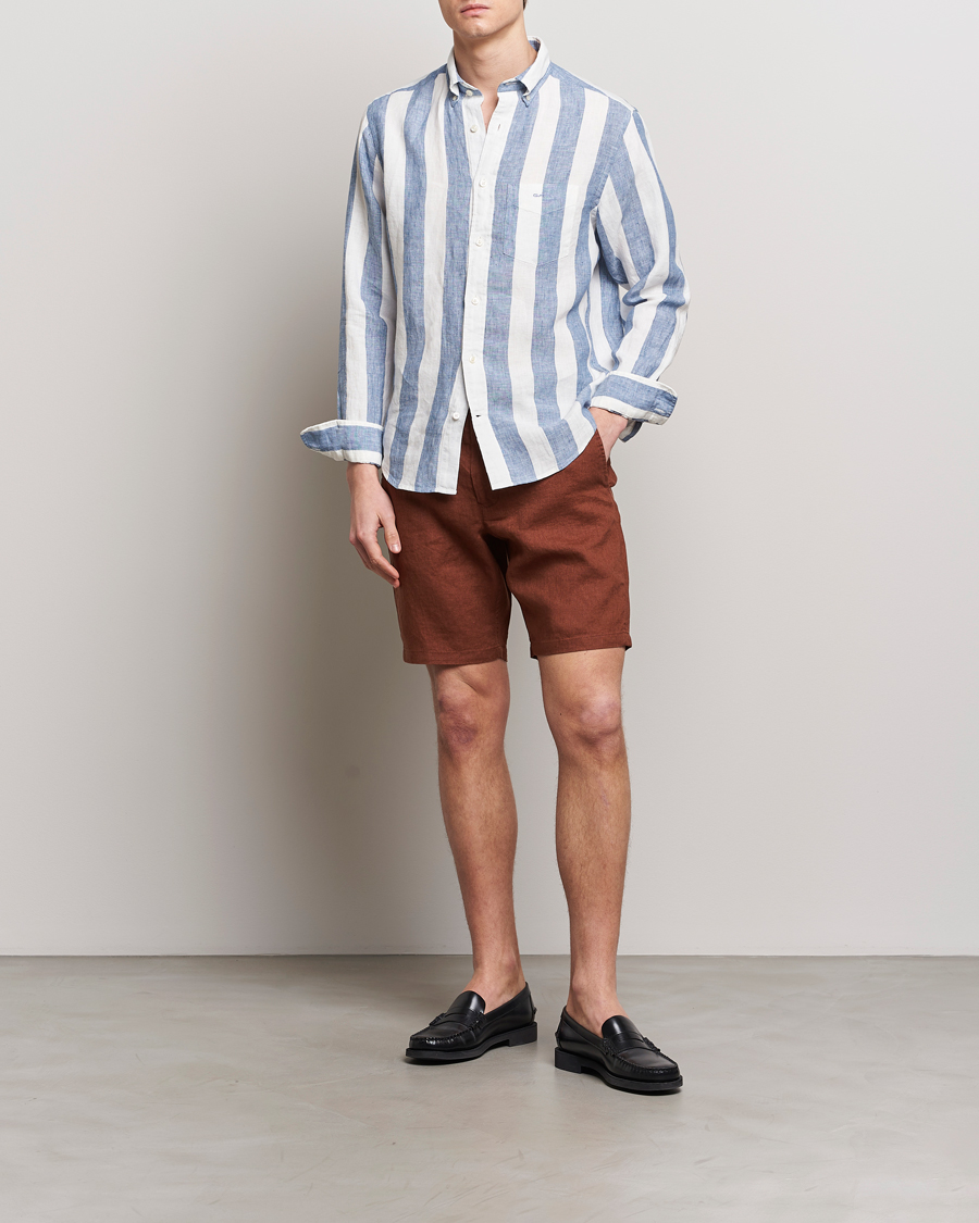 Herren | Shorts | GANT | Relaxed Linen Drawstring Shorts Cognac Brown