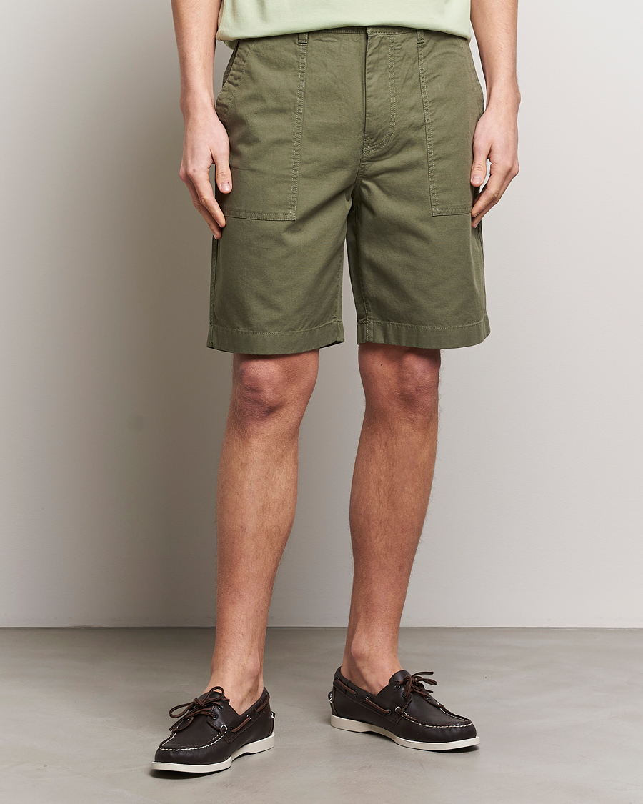 Herren | Preppy Authentic | GANT | Cotton/Linen Shorts Four Leaf Clover