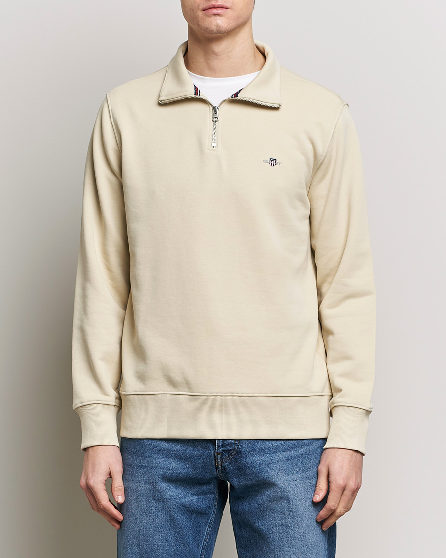 Herren | Half-zip | GANT | Original Shield Half Zip Sweater Silky Beige