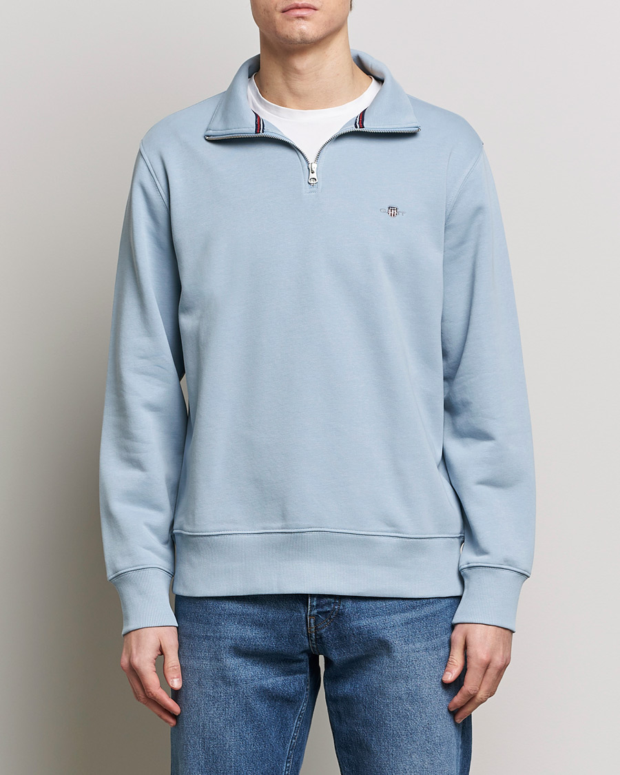 Herren | Pullover | GANT | Original Shield Half Zip Sweater Dove Blue