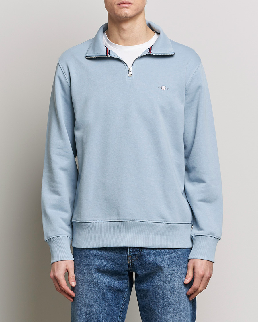 Herren | Treue-Rabatt für Stammkunden | GANT | Original Shield Half Zip Sweater Dove Blue