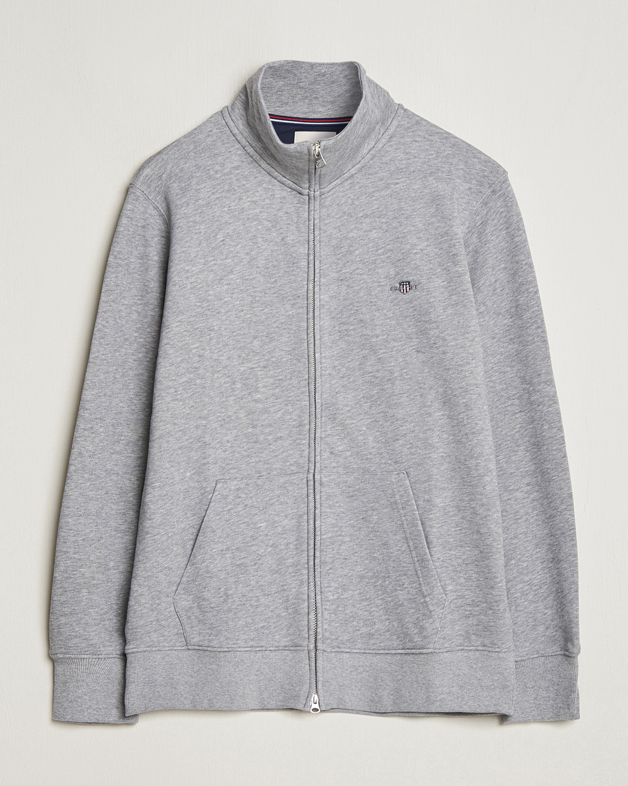 Herren | Pullover | GANT | Original Full Zip Grey Melange