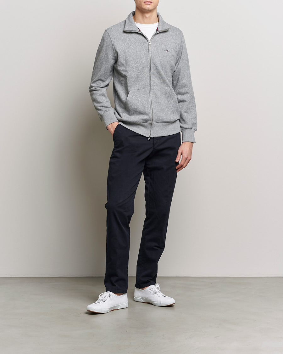 Herren | Pullover | GANT | Original Full Zip Grey Melange