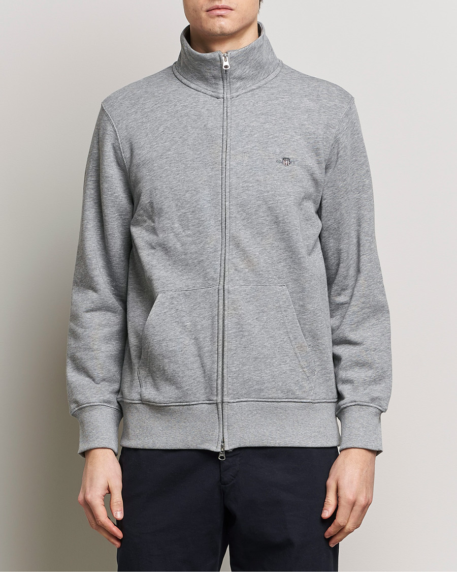 Herren | Pullover | GANT | Original Full Zip Grey Melange