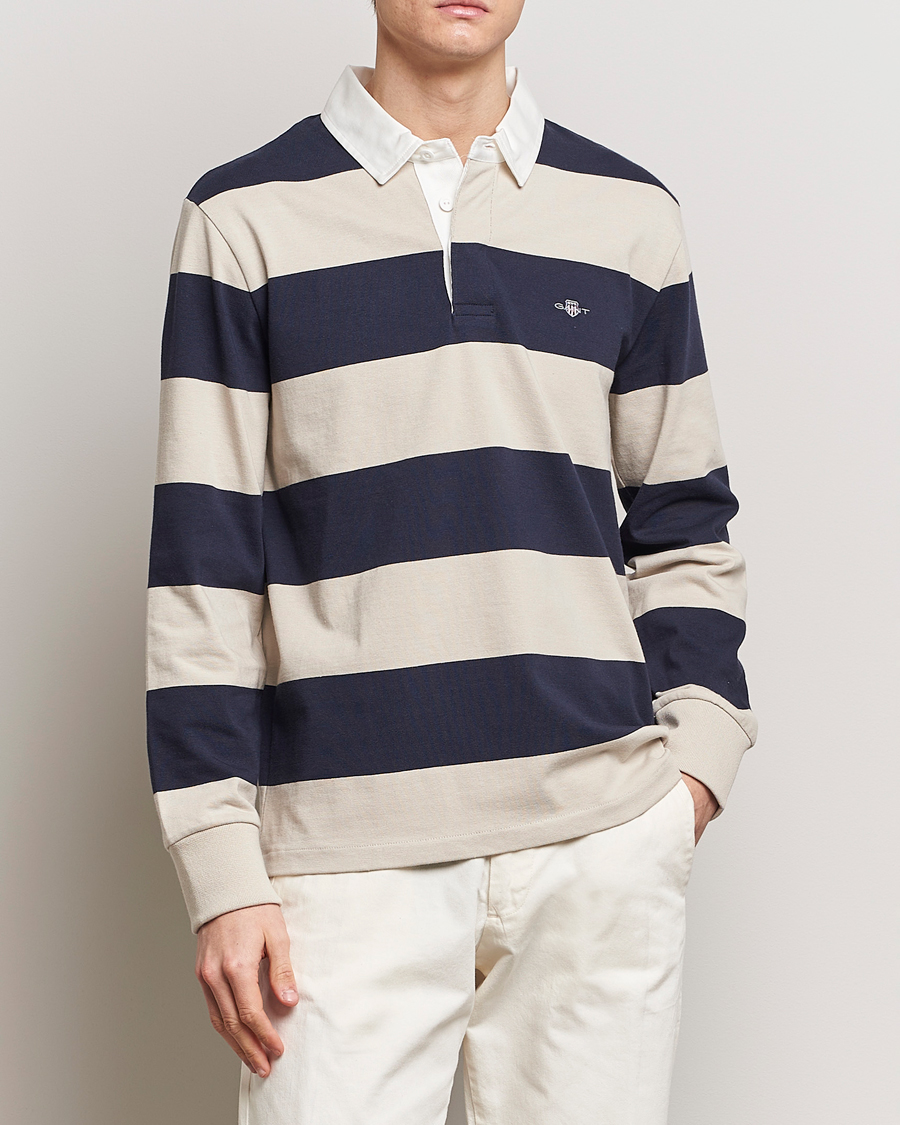 Herren | Sale | GANT | Barstriped Rugger Silky Beige/Navy