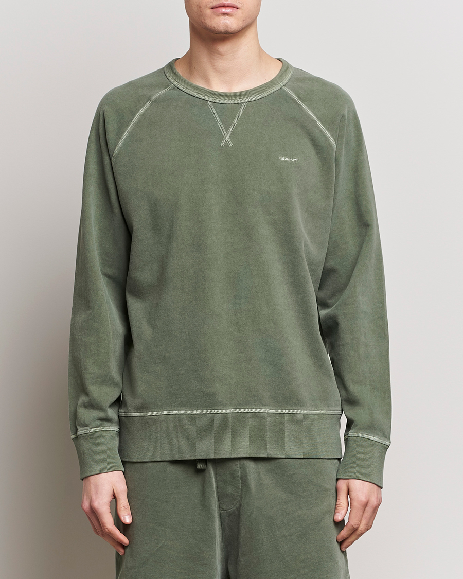 Herren | Sweatshirts | GANT | Sunbleached Crew Neck Sweatshirt Pine Green