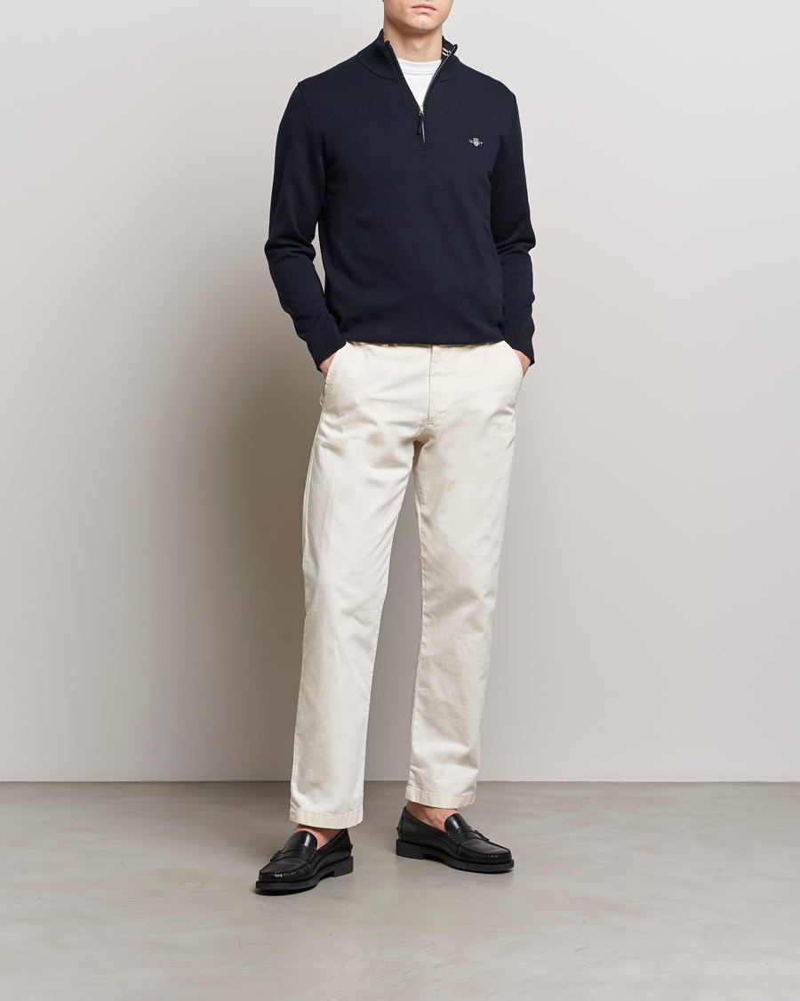 Herren | Pullover | GANT | Classic Cotton Half Zip Evening Blue