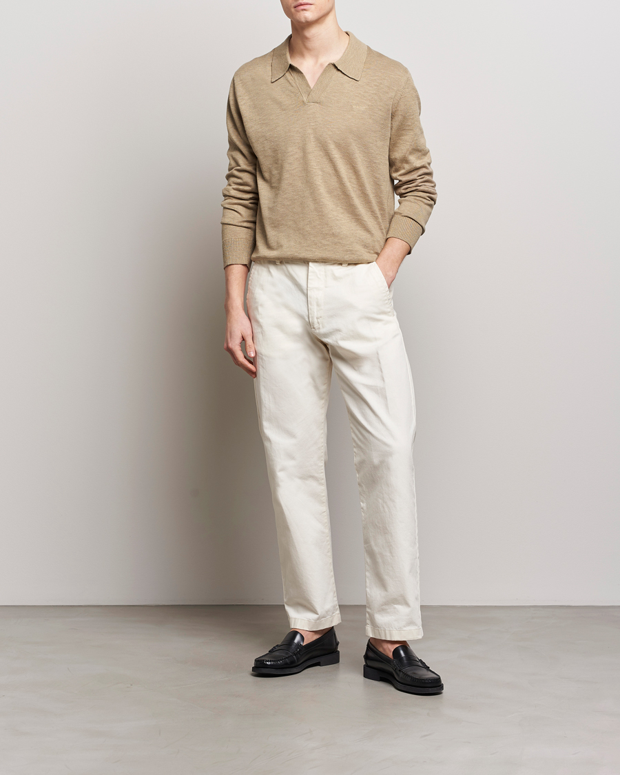 Herren | Pullover | GANT | Cotton/Linen Knitted Polo Dried Clay