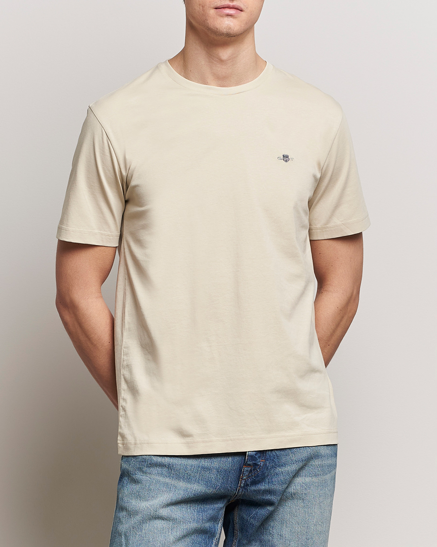 Herren | Kurzarm T-Shirt | GANT | The Original T-Shirt Silky Beige