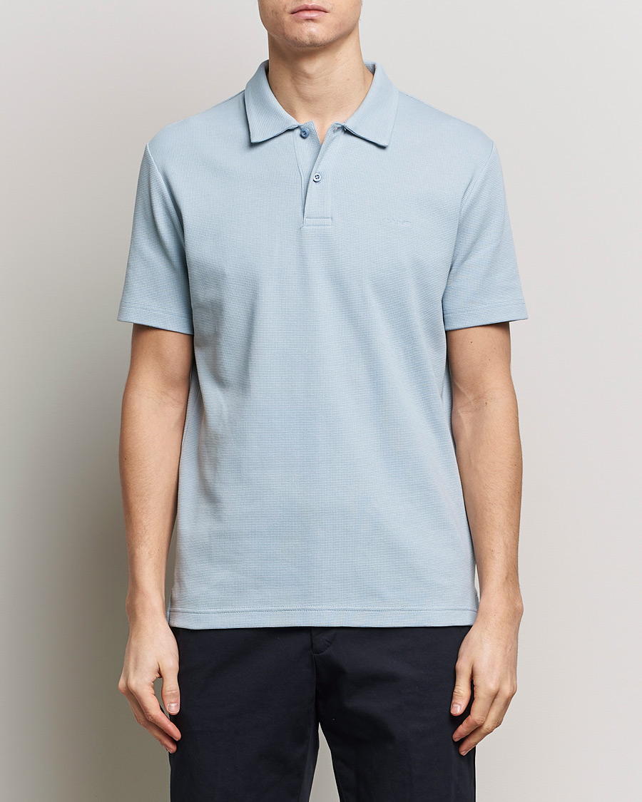 Herren | Kurzarm-Poloshirts | GANT | Waffle Textured Polo Dove Blue