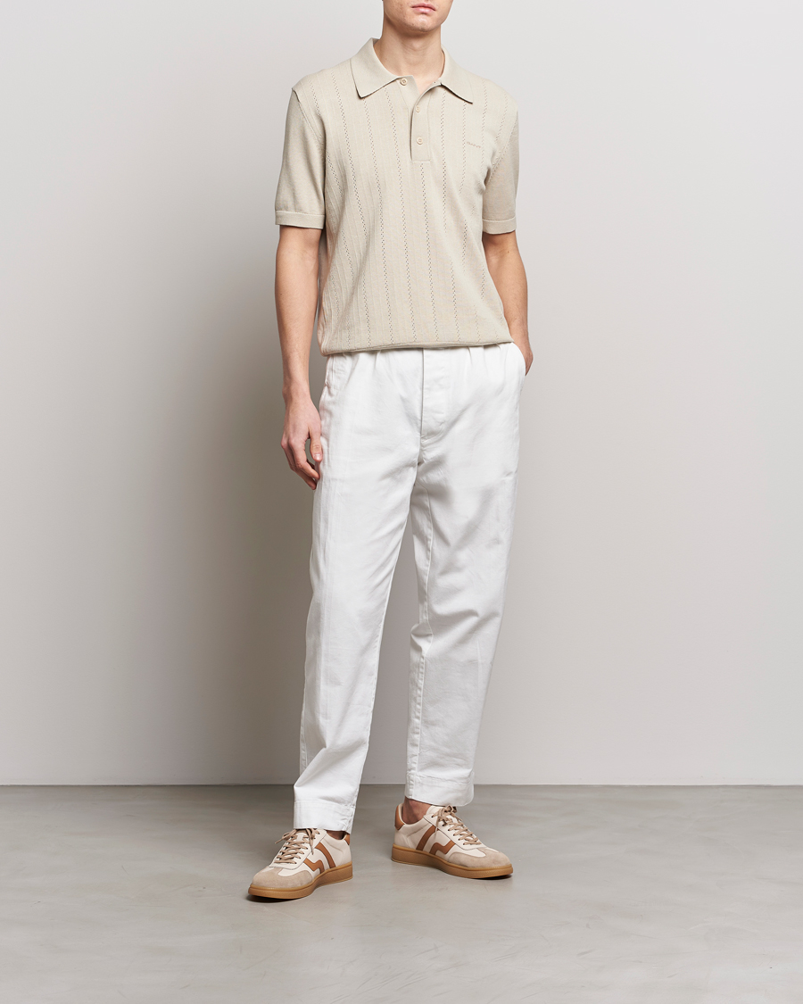 Herren | Poloshirts | GANT | Pointelle Structured Knitted Polo Silky Beige