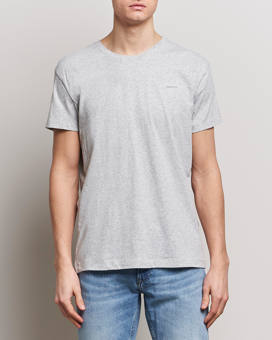 Herren | GANT | GANT | 2-Pack Crew Neck T-Shirt Light Grey/Navy