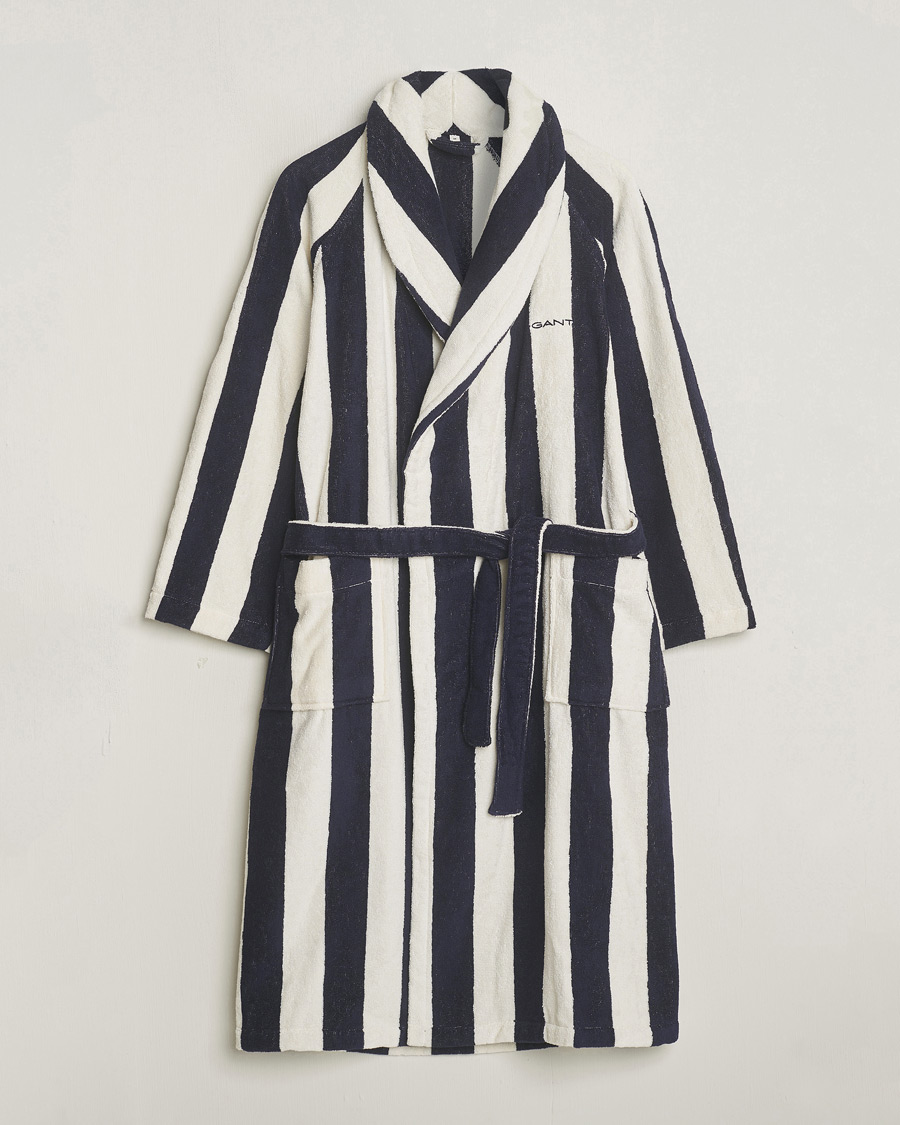 Herren | Schlafanzüge & Bademäntel | GANT | Striped Robe Evening Blue/White