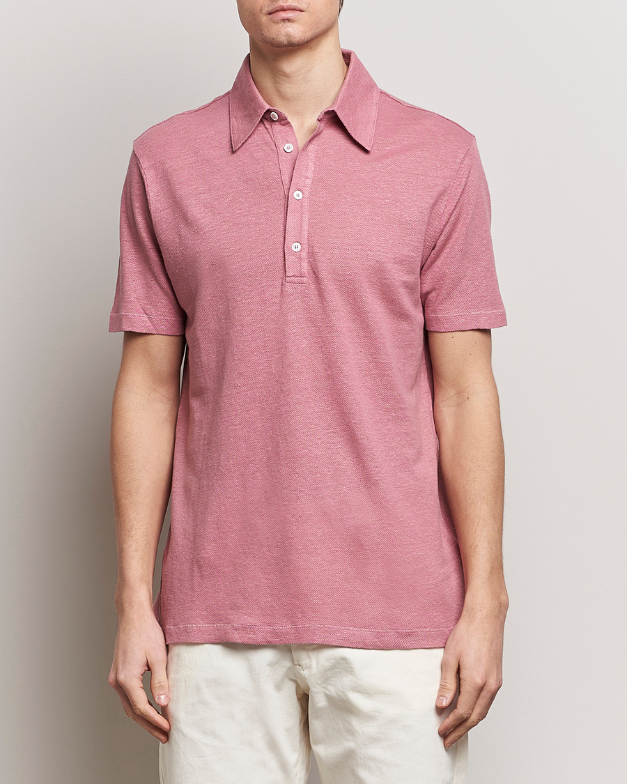 Herren | Poloshirt | Paul Smith | Linen Polo Pink