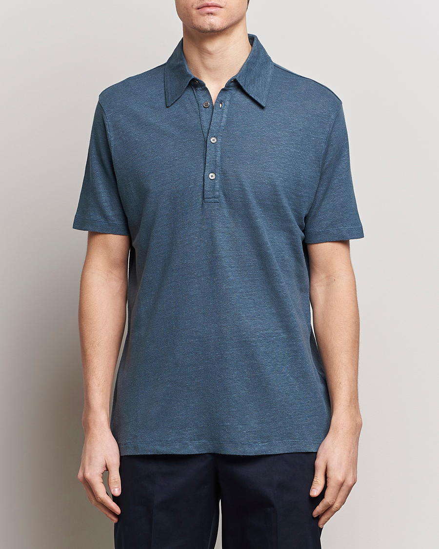 Herren | Poloshirt | Paul Smith | Linen Polo Blue