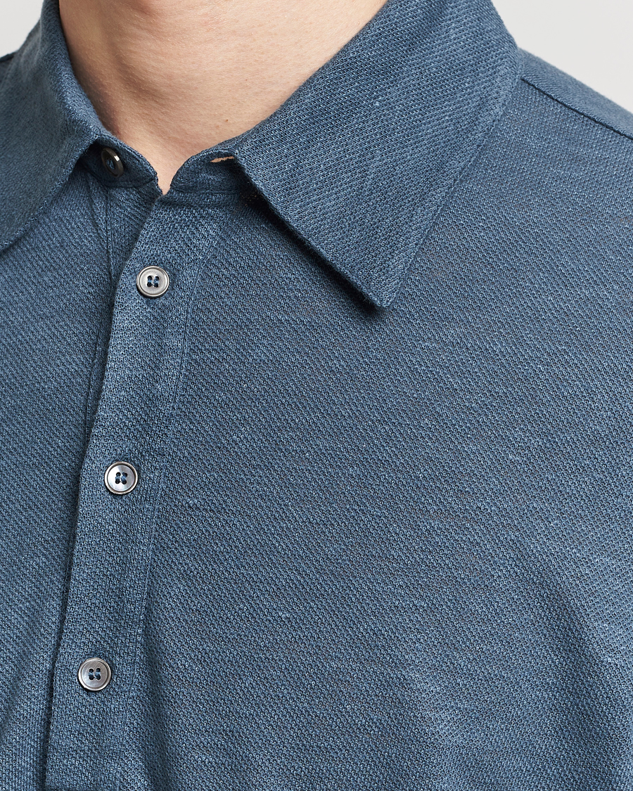 Herren | Poloshirt | Paul Smith | Linen Polo Blue