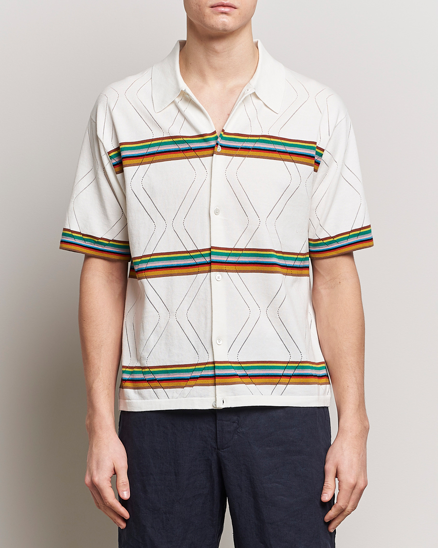 Herren | Freizeithemden | Paul Smith | Cotton Knitted Short Sleeve Shirt White
