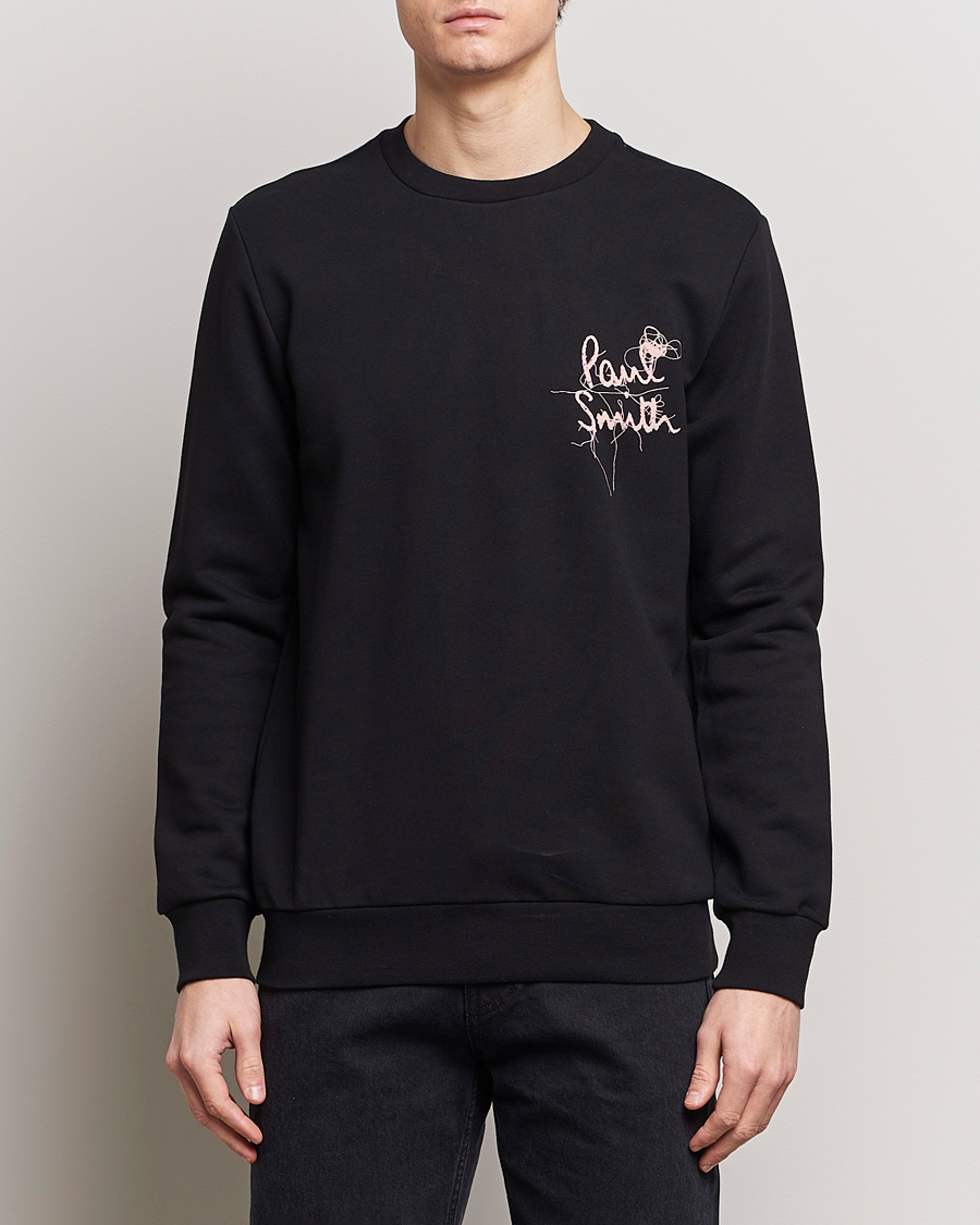 Men |  | Paul Smith | Logo Printed Crew Neck Sweatshirt Black