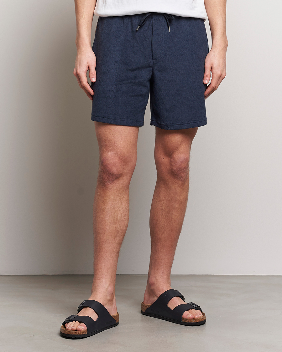 Men | Sweatshorts | Paul Smith | Stripe Towelling Shorts Navy