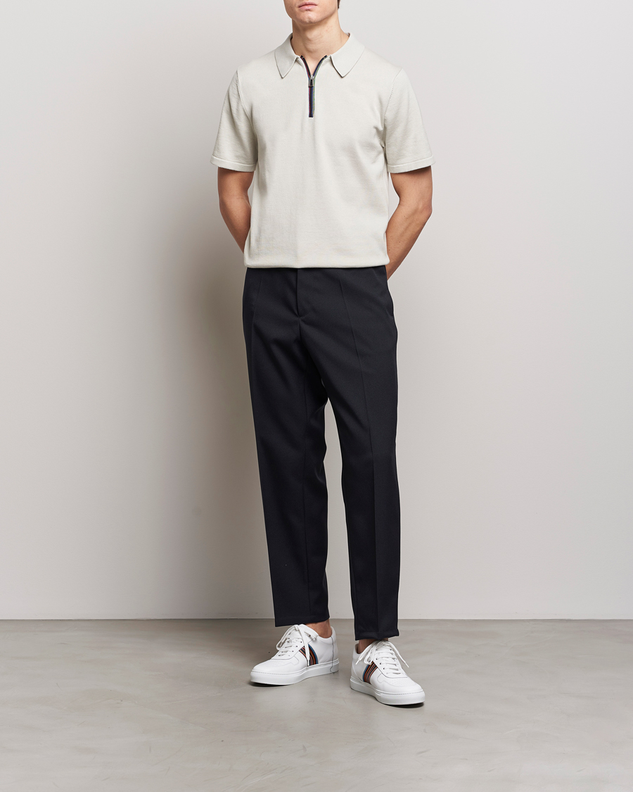 Herren | Poloshirts | PS Paul Smith | Striped Half Zip Polo Light Grey