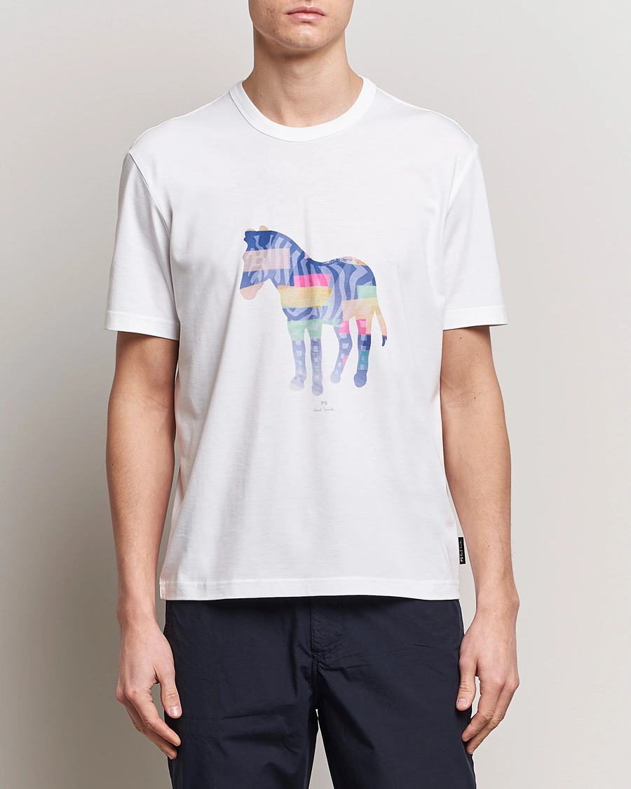 Herren | Kurzarm T-Shirt | PS Paul Smith | Organic Cotton Zebra Crew Neck T-Shirt White