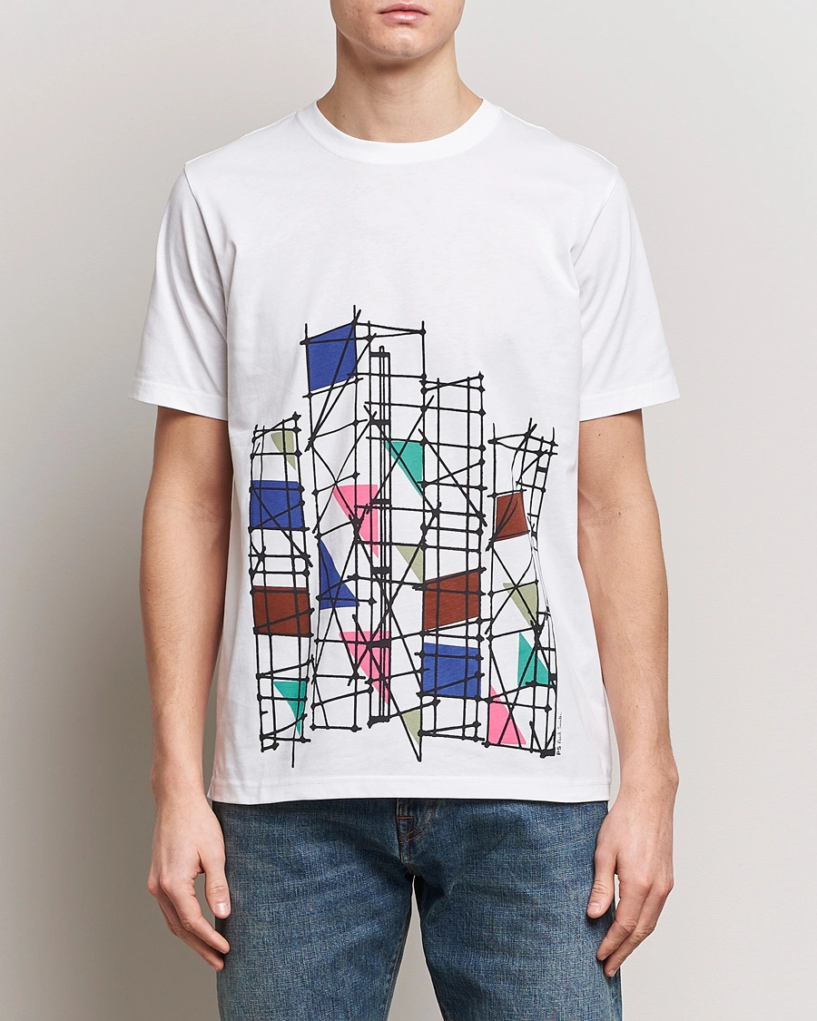 Herren | Kurzarm T-Shirt | PS Paul Smith | Organic Cotton Scaffold Crew Neck T-Shirt White