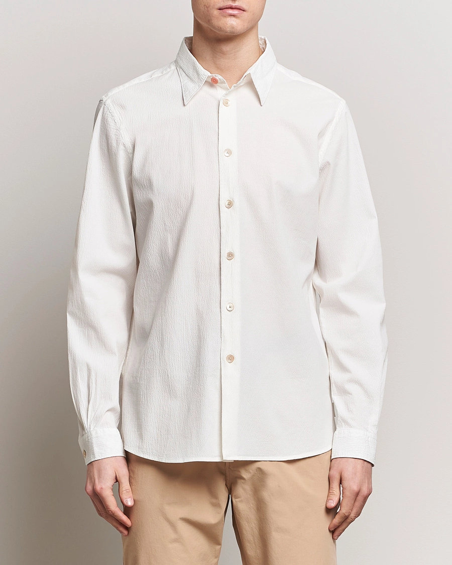 Herren | Paul Smith | PS Paul Smith | Regular Fit Seersucker Shirt White