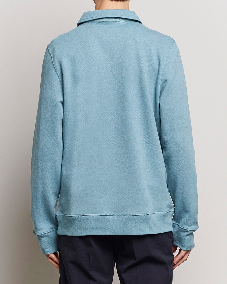 Herren | Pullover | PS Paul Smith | Cotton/Linen Zebra Half Zip Blue
