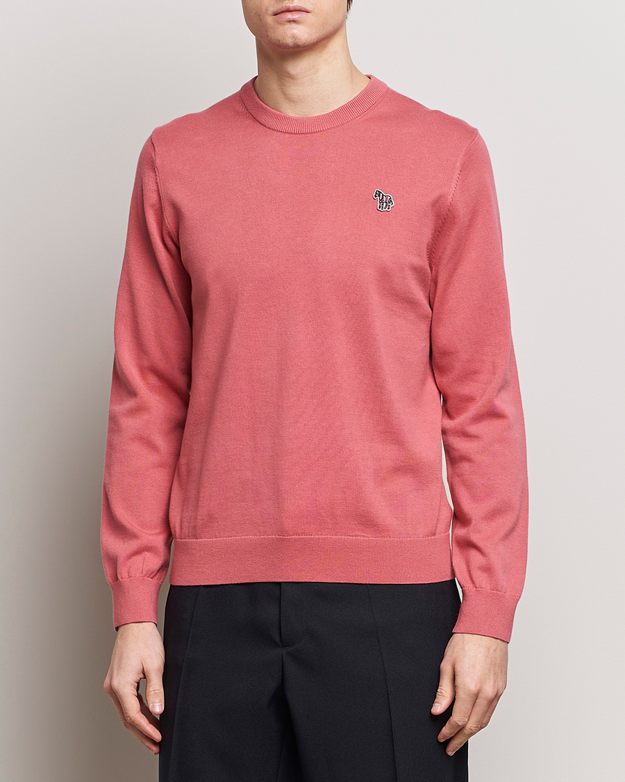 Herren | Paul Smith | PS Paul Smith | Zebra Cotton Knitted Sweater Faded Pink