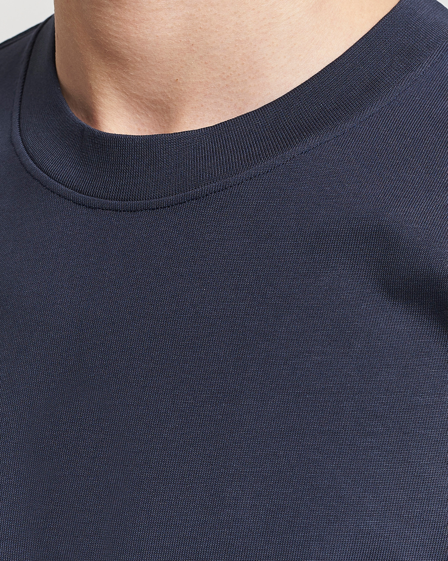 Herren | T-Shirts | Bread & Boxers | Textured Heavy Crew Neck T-Shirt Navy Blue