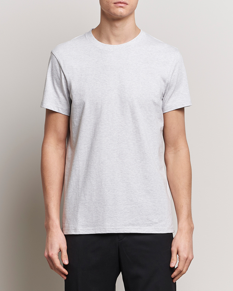 Herren | Kurzarm T-Shirt | Bread & Boxers | Heavy Cotton Crew Neck T-Shirt Light Grey Melange
