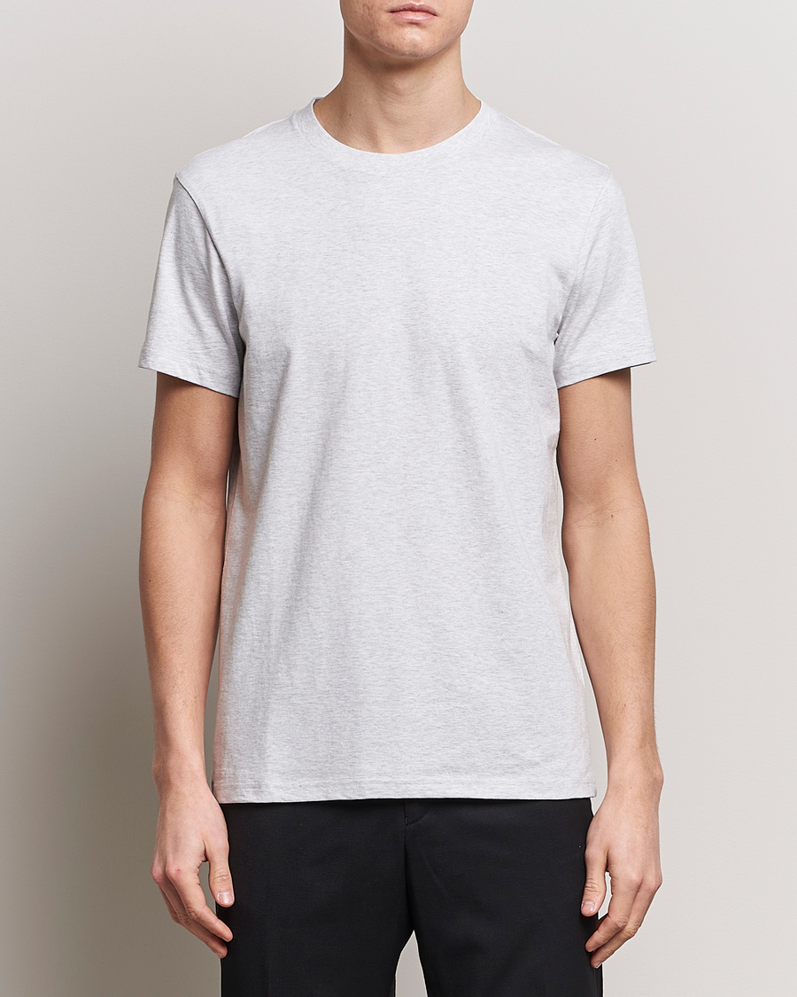 Herren | Bread & Boxers | Bread & Boxers | Heavy Cotton Crew Neck T-Shirt Light Grey Melange