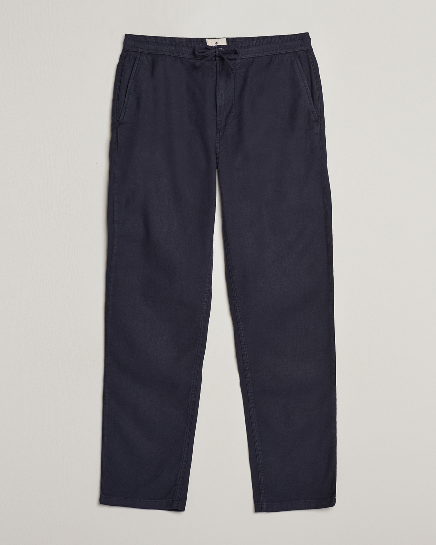 Herren | Hosen | Morris | Fenix Linen Slacks Blue