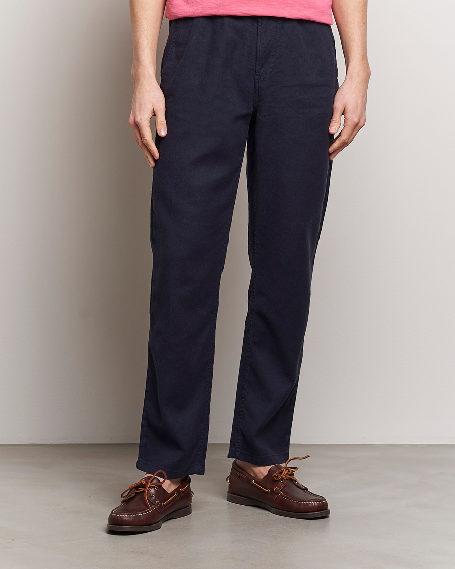 Herren | Hosen | Morris | Fenix Linen Slacks Blue