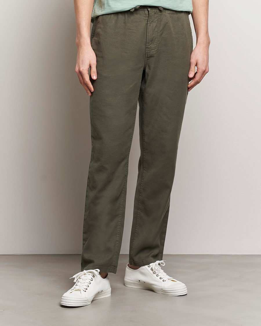 Herren | Leinenhosen | Morris | Fenix Linen Slacks Olive