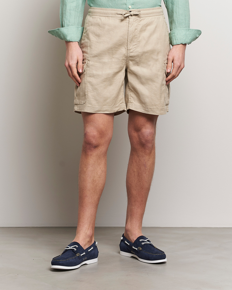 Herren | Shorts | Morris | Cargo Linen Shorts Khaki