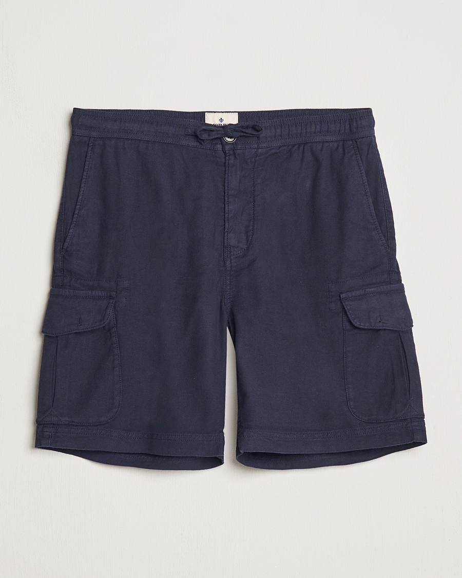 Herren | Shorts | Morris | Cargo Linen Shorts Blue