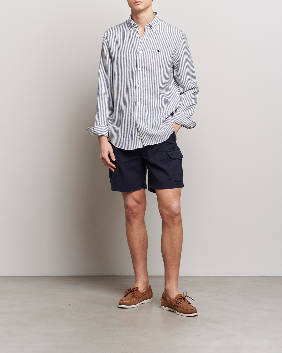 Herren | Shorts | Morris | Cargo Linen Shorts Blue