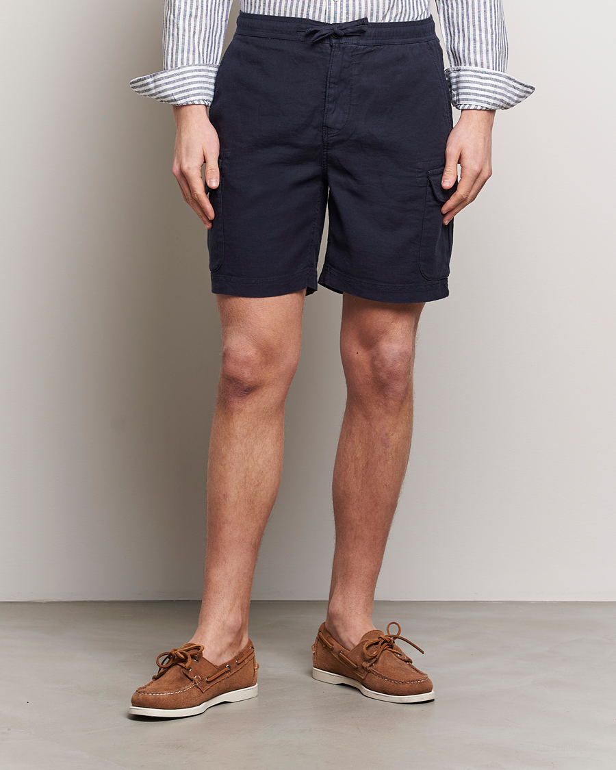 Herren | Shorts | Morris | Cargo Linen Shorts Blue