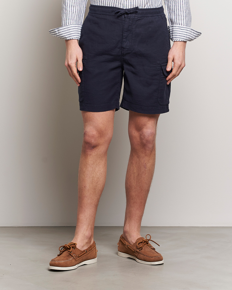 Herren |  | Morris | Cargo Linen Shorts Blue