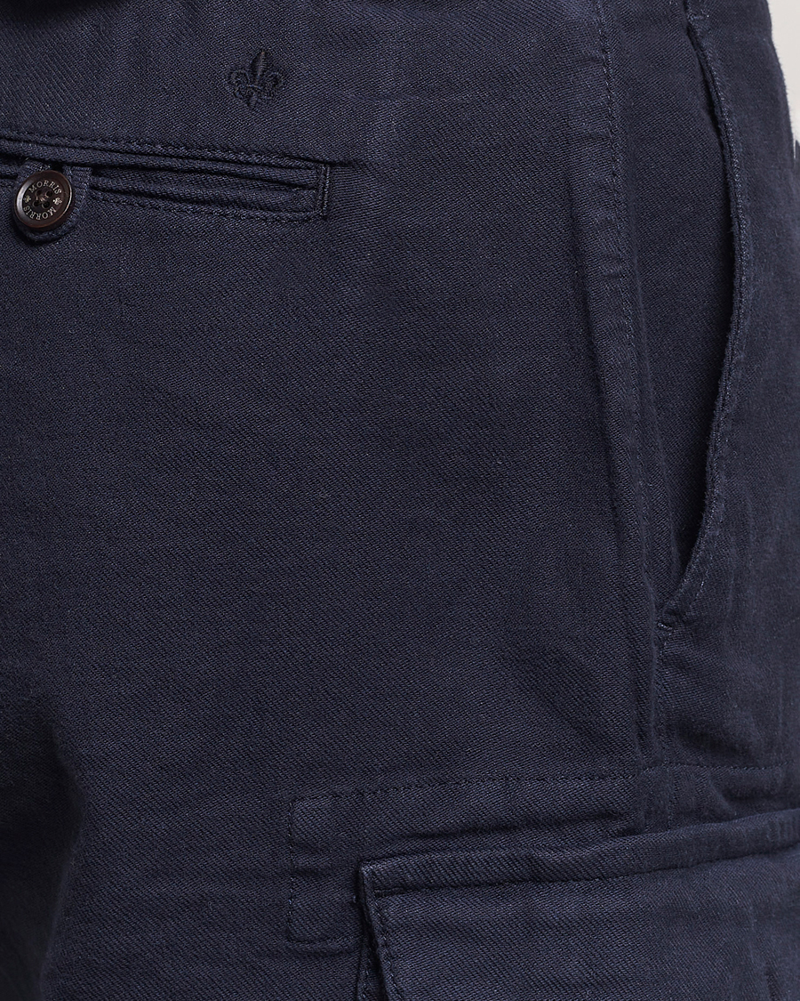 Herren | Shorts | Morris | Cargo Linen Shorts Blue