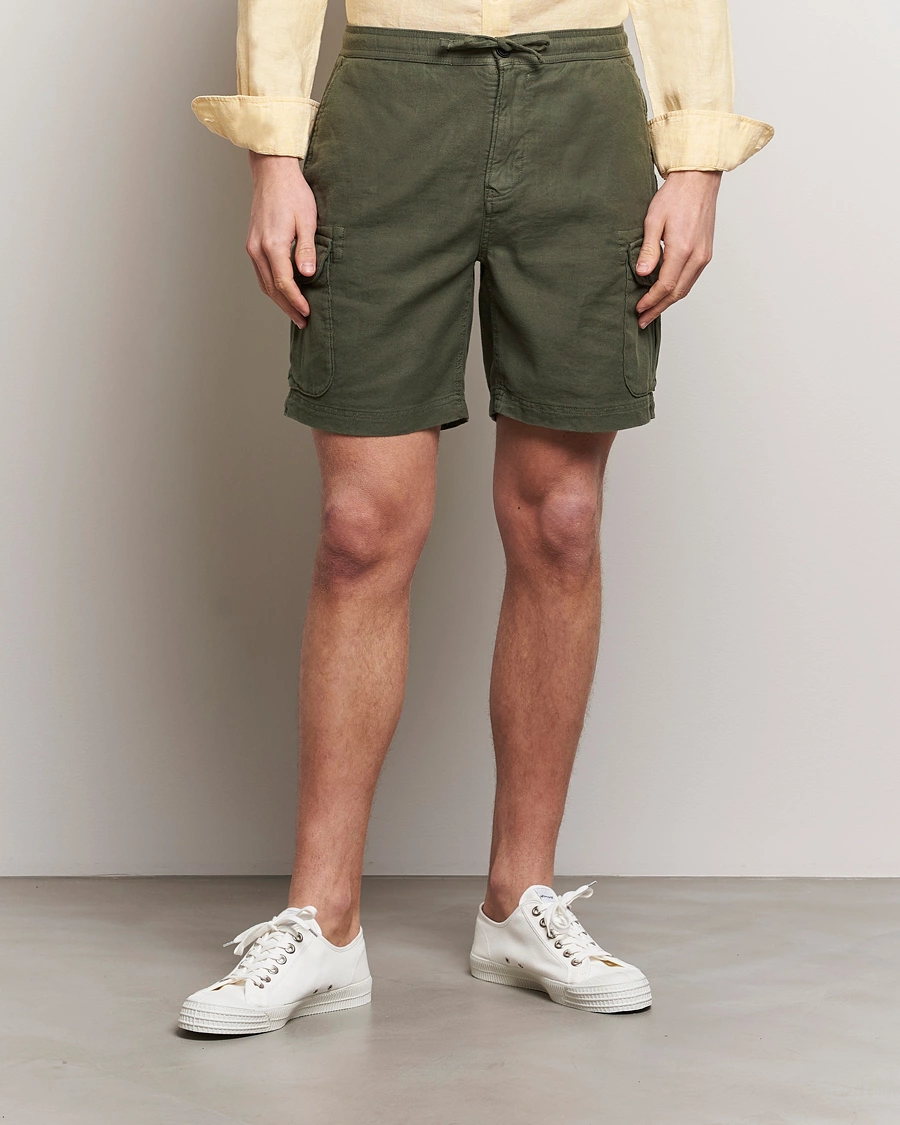 Herren | Shorts | Morris | Cargo Linen Shorts Olive